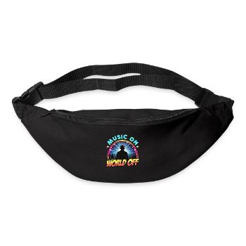 Disc Jockey Musique Sur Disque Jockey Du Monde Tourne-Disques - Sac banane - noir - Devant