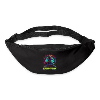 Tyrannosaurus Rex Wortspiel Shirt - Karate T-Rex T-Shirt - Gürteltasche - Schwarz - Vorne