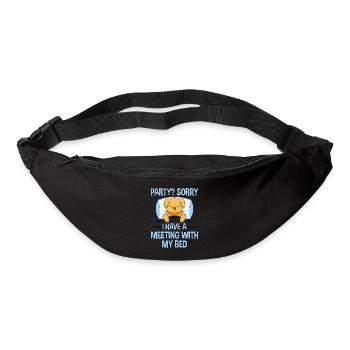 Fête, désolé, j'ai rendez-vous avec mon lit 3 - Sac banane - noir - Devant