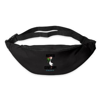 Frosch und Storch - Never give up - Gürteltasche - Schwarz - Vorne