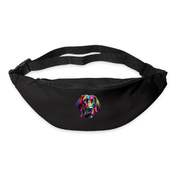 Bunte Pop Art Deutsch Kurzhaar Vorstehhund - Gürteltasche - Schwarz - Vorne