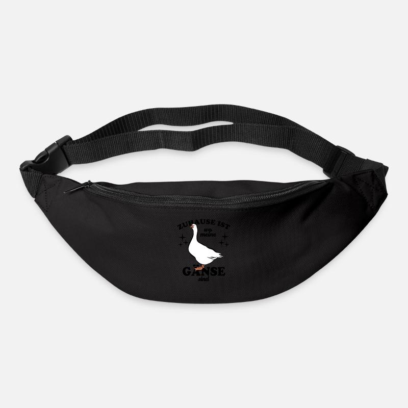 Zuhause ist wo meine Gänse sind - Spruch - Gürteltasche - Schwarz