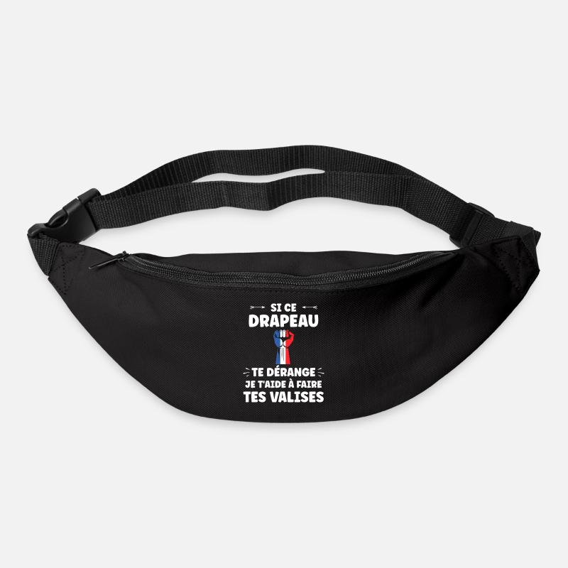 drapeau francais patriote - Sac banane - noir