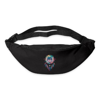Loup Dream Catcher Animal Spirituel - Sac banane - noir - Devant