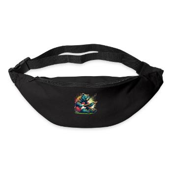 Splash Art Bear Playing Electric Guitar Guitars - Bum bag - black - Front