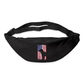 Chien Labrador Retriever avec drapeau des États-Unis - Sac banane - noir - Devant