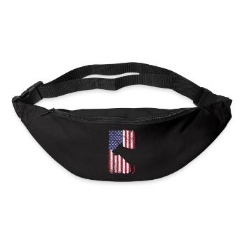 Berger allemand avec drapeau des États-Unis - Sac banane - noir - Devant