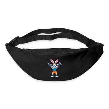 Lapin de Pâques Musculation Animal Drôle Séance D’entraînement - Sac banane - noir - Devant