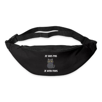 Humout chat chartreux - Sac banane - noir - Devant