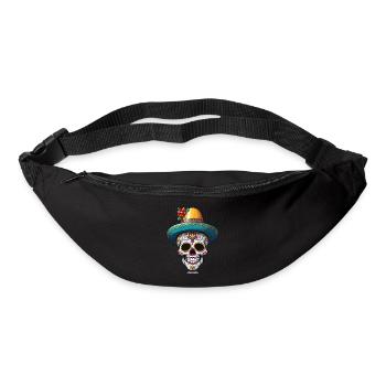 Iconique Sugar Skull Mexico Skull Streetwear - Sac banane - noir - Devant
