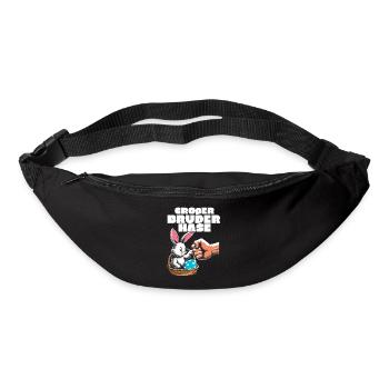 Lapin de grand frère - Sac banane - noir - Devant