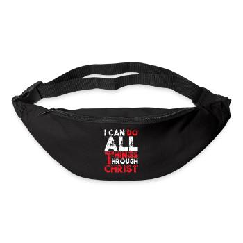 Je peux tout par Christ - Sac banane - noir - Devant