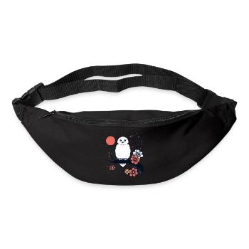Harfang des neiges dans la nuit de la lune de printemps - Sac banane - noir - Devant
