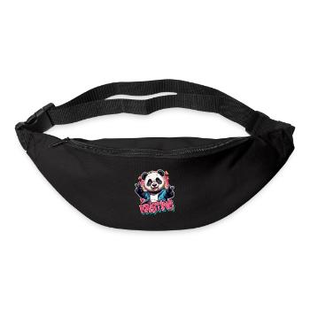 KRISTINE - Schöner Mädchen Name mit coolem Panda - Gürteltasche - Schwarz - Vorne