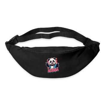ALESSIA - Schöner Mädchen Name mit coolem Panda - Gürteltasche - Schwarz - Vorne