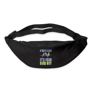 Perruche Faites la fête comme si c’était votre jour d’oiseau amoureux des animaux - Sac banane - noir - Devant