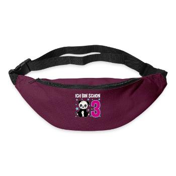 Three years of panda fun - Bum bag - burgundy - Front