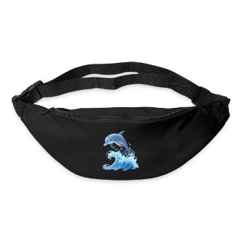 Dolphin Graphic with Waves Dolphin Lover Ocean - Bum bag - black - Front