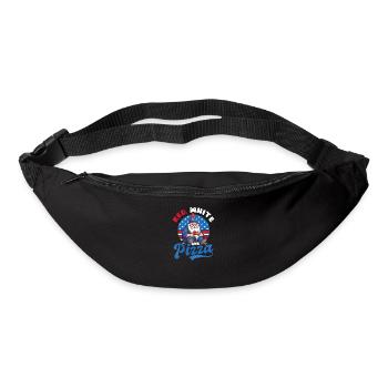 4. Juli Amerikanischer Gnom Rot Weiß Und Pizza - Gürteltasche - Schwarz - Vorne