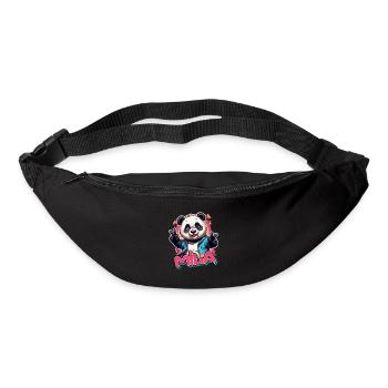 PAULINA - Schöner Mädchen Name mit coolem Panda - Gürteltasche - Schwarz - Vorne