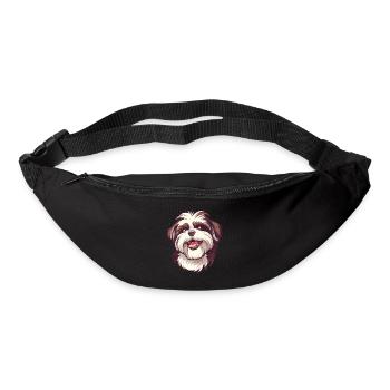 Shih-Tzu | Illustration de dessin animé - Sac banane - noir - Devant