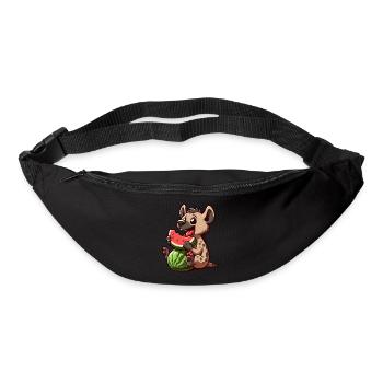 Hyäne mit Wassermelone Sommerfrucht - Gürteltasche - Schwarz - Vorne