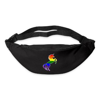 T-shirt drapeau de la Gay Pride Licorne LGBT Rainbow Pride - Sac banane - noir - Devant