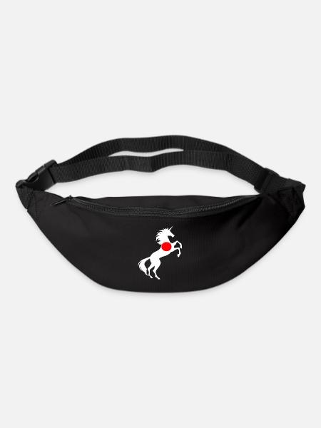 Unicorn Japan Flag T-Shirt Cool Magical Unicorn - Bum bag - black