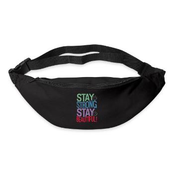 Restez fort restez beau Motif - Sac banane - noir - Devant