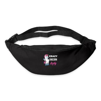 Licorne folle Lady T-shirt Licorne magique drôle - Sac banane - noir - Devant
