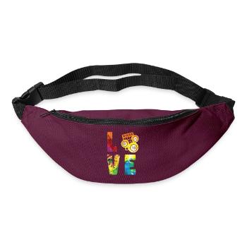 Joueur de bingo Aquarelle Amour - Sac banane - bordeaux  - Devant