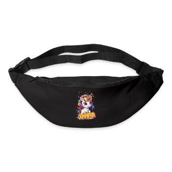 JENNIFER - Schöner Mädchen Name mit süßem Einhorn - Gürteltasche - Schwarz - Vorne