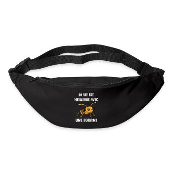 Humour fourmis - Sac banane - noir - Devant