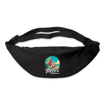 The sea always goes on holiday trips - Bum bag - black - Front