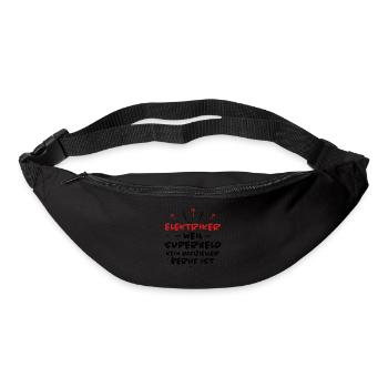Elektriker Spruch Job Lustiges Elektriker Geschenk - Gürteltasche - Schwarz - Vorne
