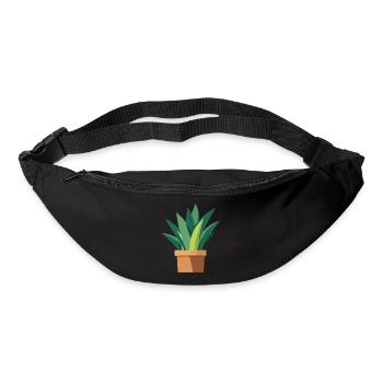 Pflanze grün Topfpflanze Blätter - Gürteltasche - Schwarz - Vorne