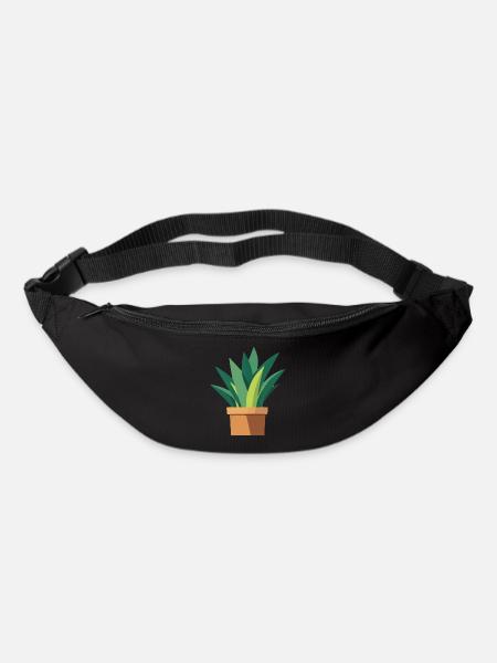 Pflanze grün Topfpflanze Blätter - Gürteltasche - Schwarz