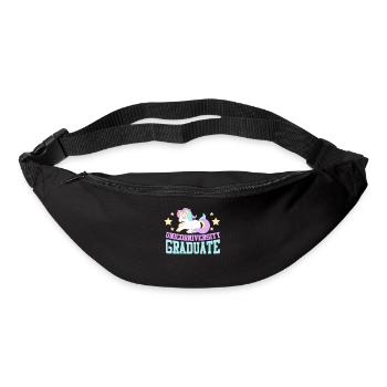 Licorne magique arc-en-ciel diplômée de la licorne - Sac banane - noir - Devant