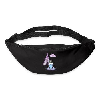 Frosch Frösche Hippie Tipi Meditation meditieren - Gürteltasche - Schwarz - Vorne