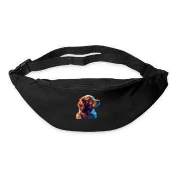 Red and Blue Golden Retriever Fierce - Bum bag - black - Front