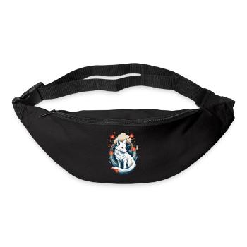 Ukiyo-E Kunst Stil Japanische Kitsune Fuchs - Gürteltasche - Schwarz - Vorne