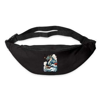 Vintage Samouraï Dragon Anime Japon Art - Sac banane - noir - Devant