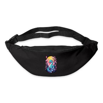 Vintage Vaporwave Art Japanese Dragon Design - Bum bag - black - Front