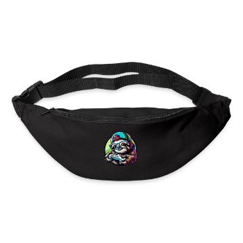 Lustiges Zocker Faultier Gaming Nerd Design - Gürteltasche - Schwarz - Vorne