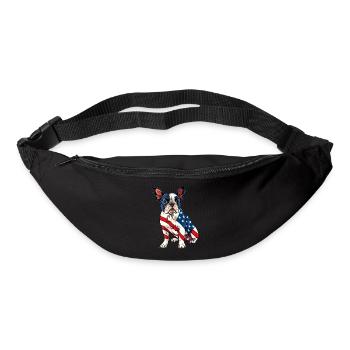 Boston Terrier Dog 4 juillet Drapeau américain Cadeaux - Sac banane - noir - Devant