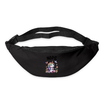 Licorne disant non Garçon et fille Créature mythique - Sac banane - noir - Devant