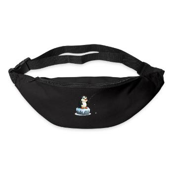 Pinguin Eisfischen Kawaii Pinguin Niedlich - Gürteltasche - Schwarz - Vorne