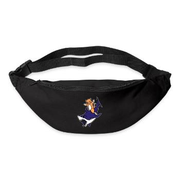 Kitten Riding A Shark Funny Cute Cat Graphic Pun - Bum bag - black - Front