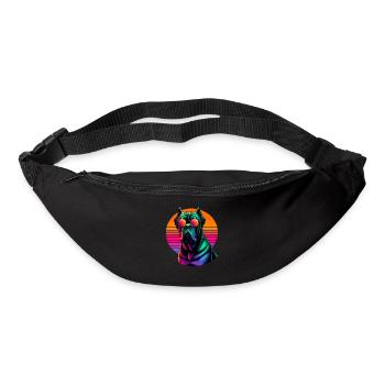 Lunettes de soleil rétro coucher de soleil Cane Corso Mastiff italien - Sac banane - noir - Devant