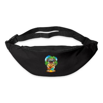 Funny Pug Dog Cartoon Summer Beach Sunglasses - Bum bag - black - Front